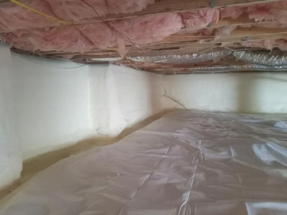 Crawl space encapsulation with closed-cell spray foam for Spray Foam Roofing in Brandon